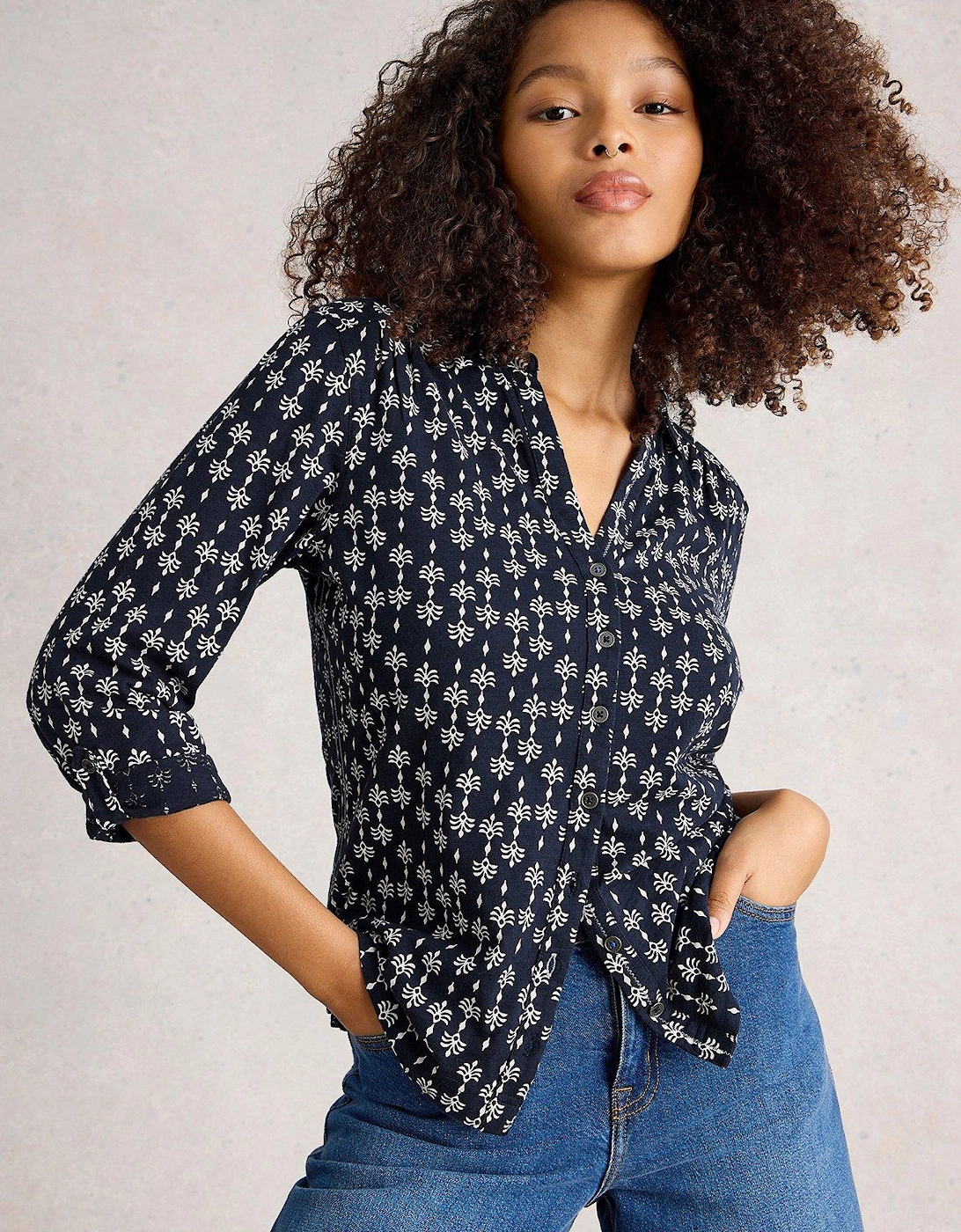 Annie Jersey Shirt - Navy, 2 of 1