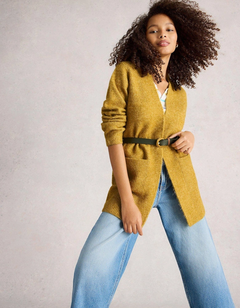 Erin Long Line Cardi - Yellow