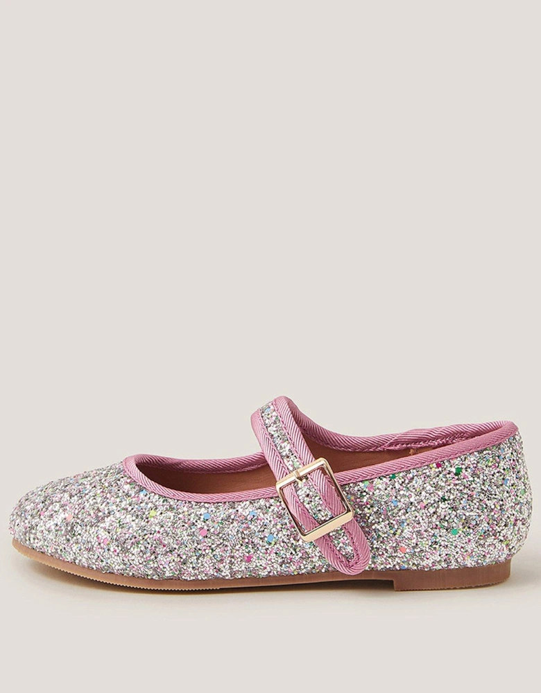 Girls Glitter Ballerina Shoes - Pink