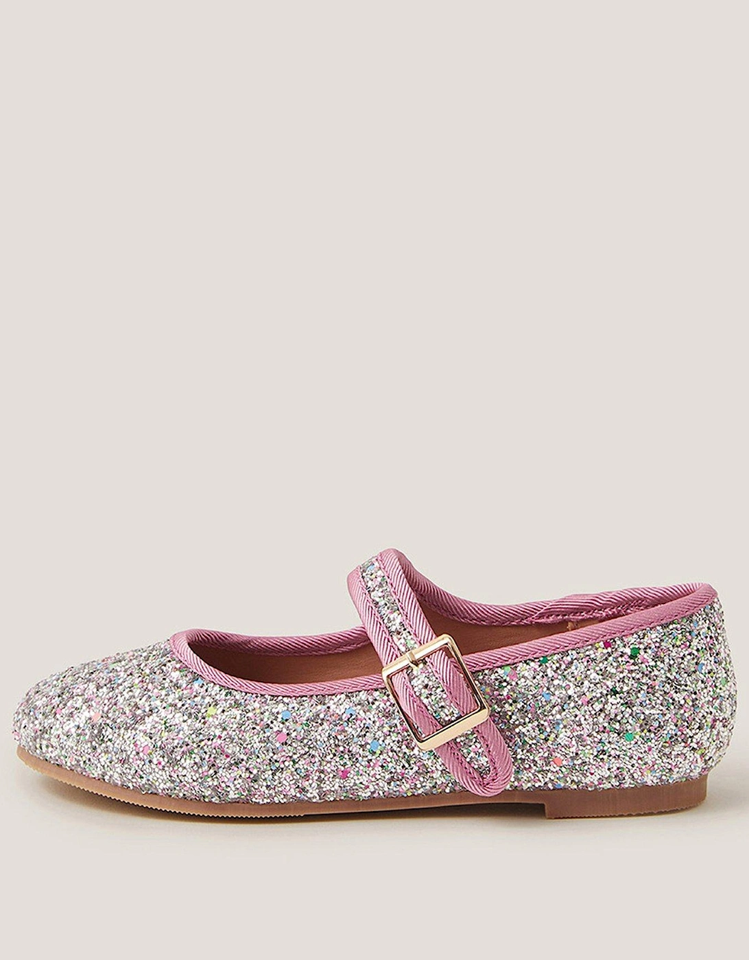 Girls Glitter Ballerina Shoes - Pink, 2 of 1