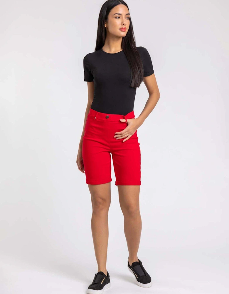 Turn Up Stretch Shorts - Red