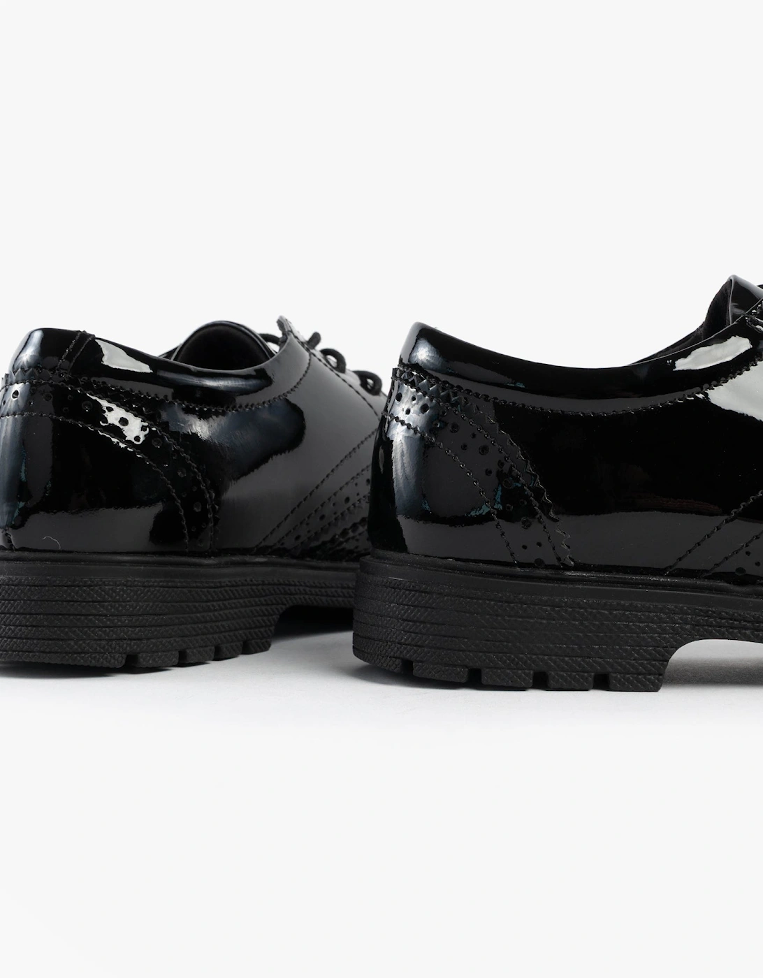 SALLY Girls Leather School Shoes Black Patent
