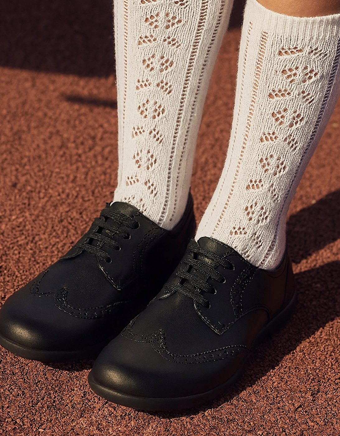 BRIDGET Girls Leather School Shoes Black
