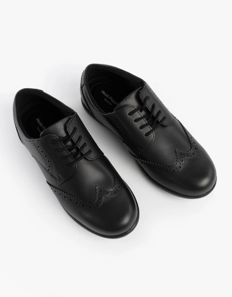 BRIDGET Girls Leather School Shoes Black