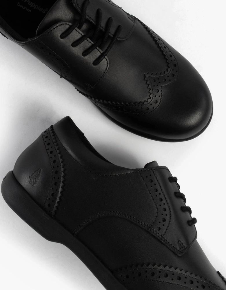 BRIDGET Girls Leather School Shoes Black