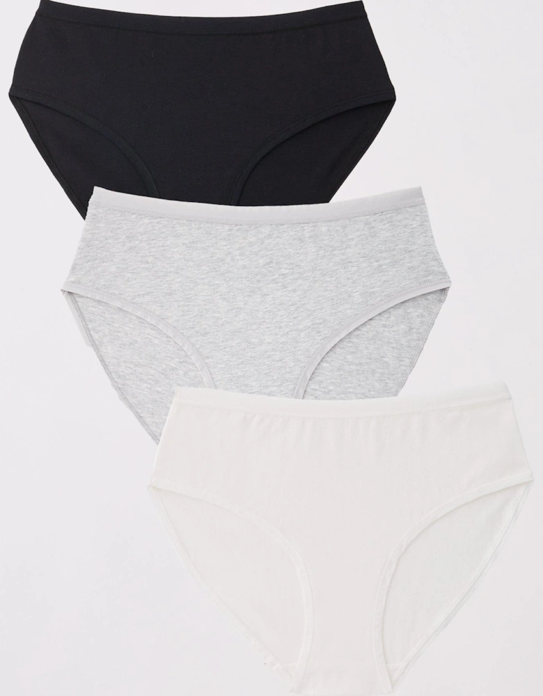 3pk Plain Cotton Hipster Briefs