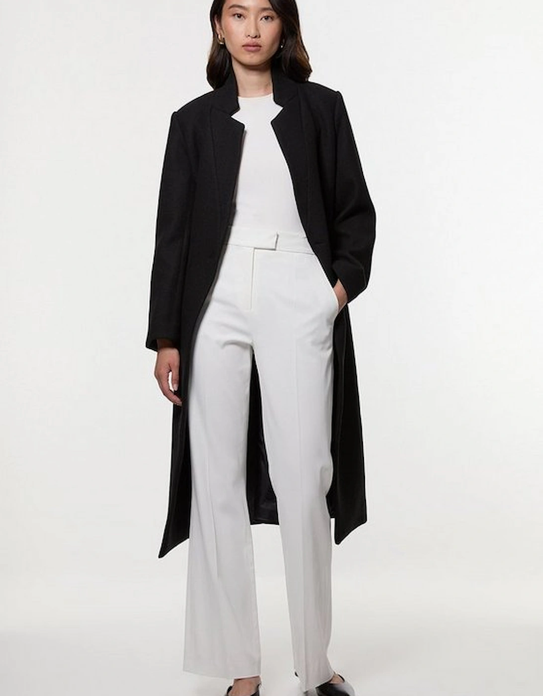 Wool Investment Notch Neck Tailored Midi Coat, 2 of 1