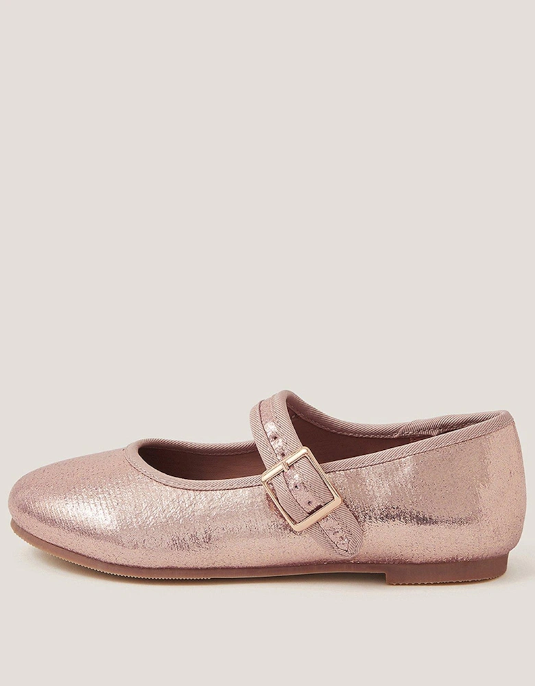 Girls Shimmer Ballerina Shoes - Pink