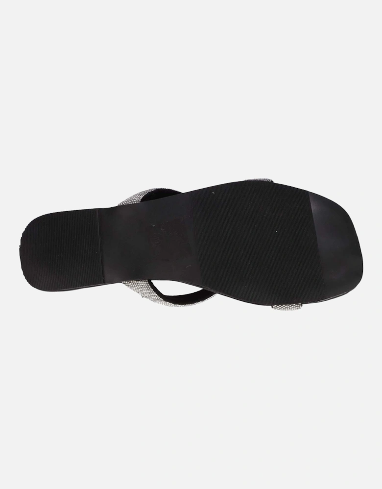 Sparkly Double Strap Slip On Sandals