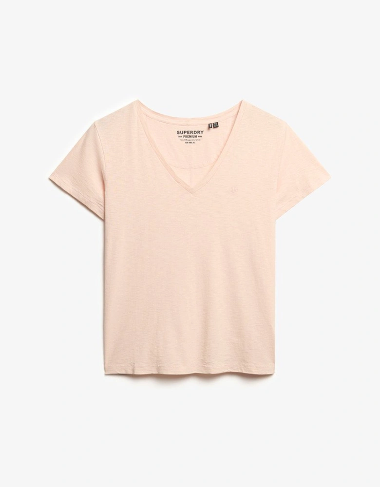 Women's Studios Slub Embroidered Vee Tee Mauve Morn Pink