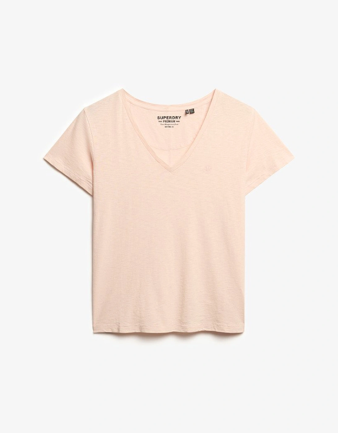 Women's Studios Slub Embroidered Vee Tee Mauve Morn Pink, 3 of 2