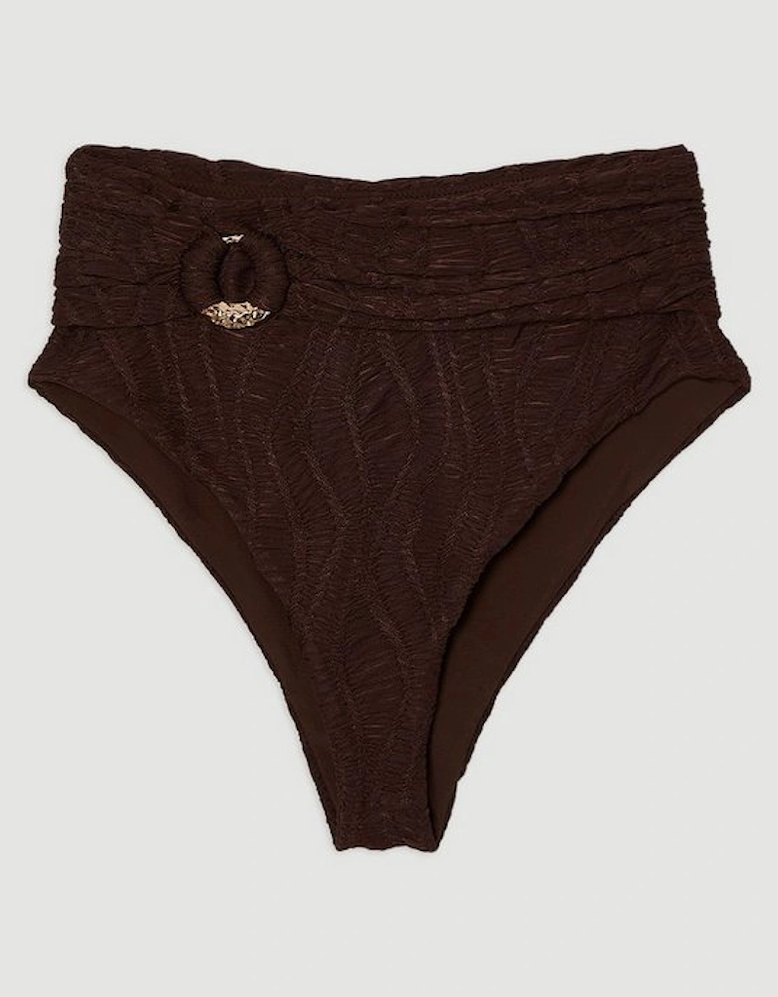 Textured Gold Trim Bikini Bottoms