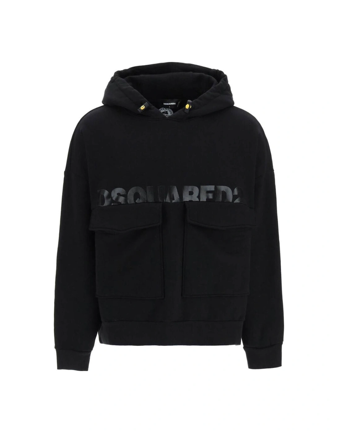 Printed Logo Large Pockets Black Hoodie, 3 of 2