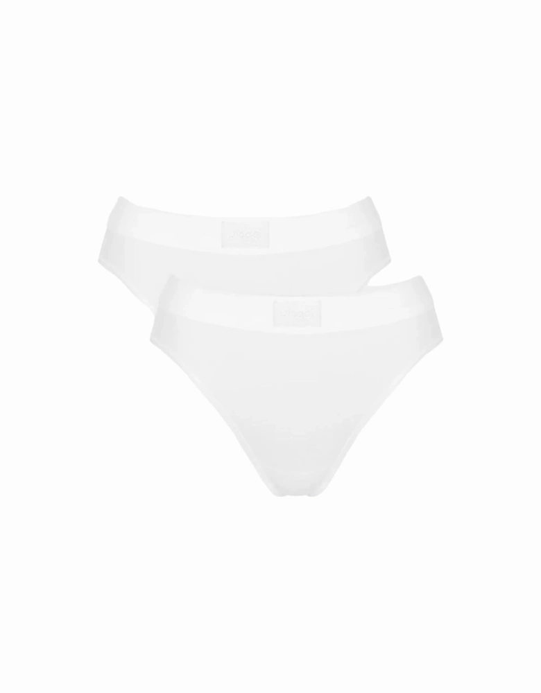 Double Comfort 2-Pack Tai Briefs, White