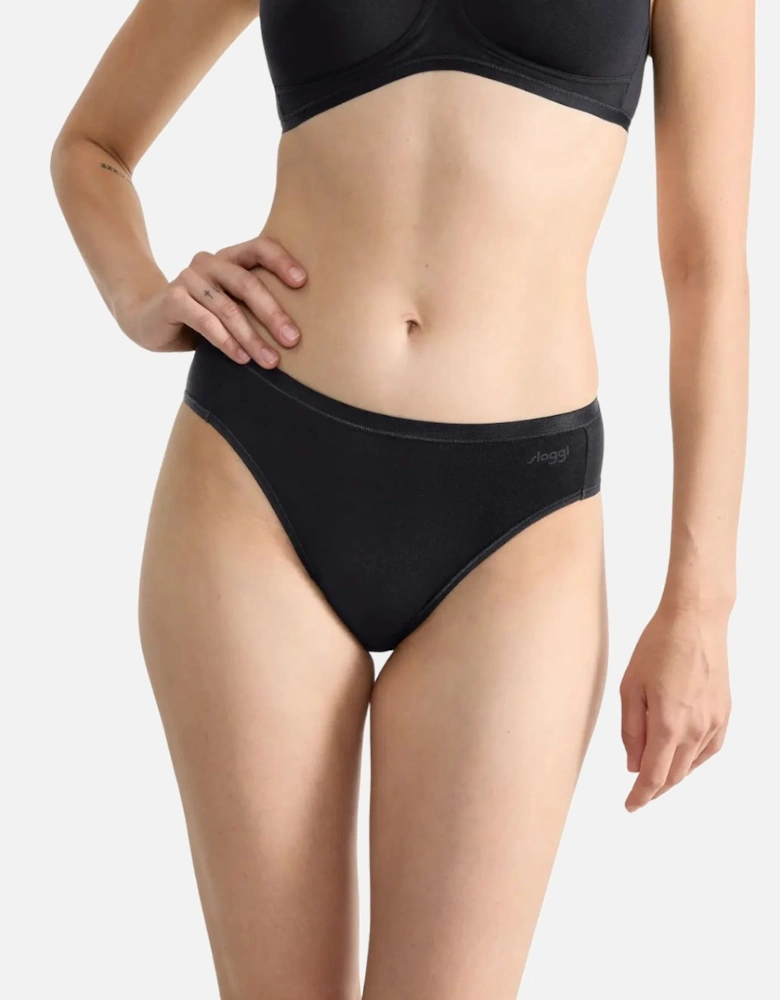 Go Daily Cotton 3-Pack Tai Briefs, Black