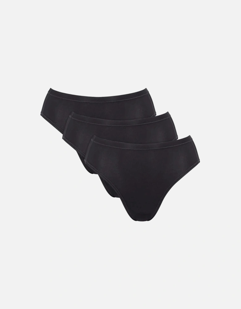 Go Daily Cotton 3-Pack Tai Briefs, Black