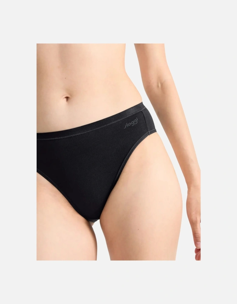 Go Daily Cotton 3-Pack Tai Briefs, Black