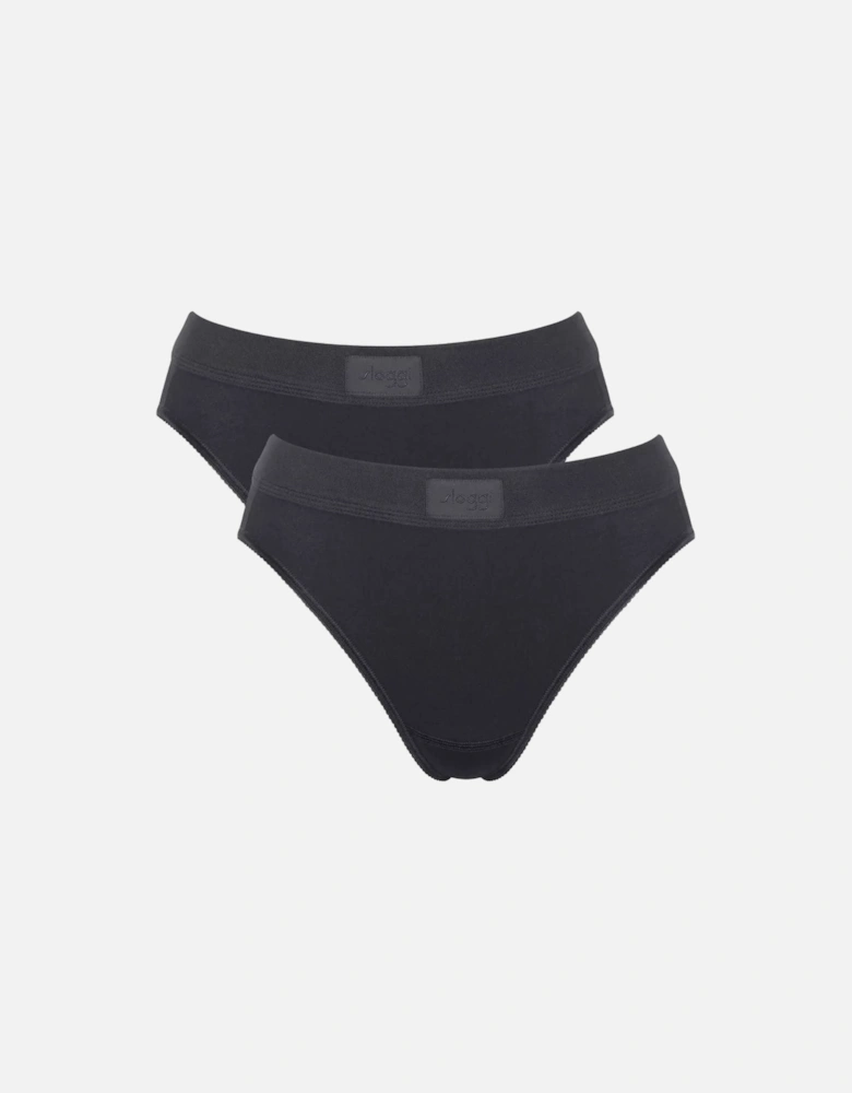 Double Comfort 2-Pack Tai Briefs, Black