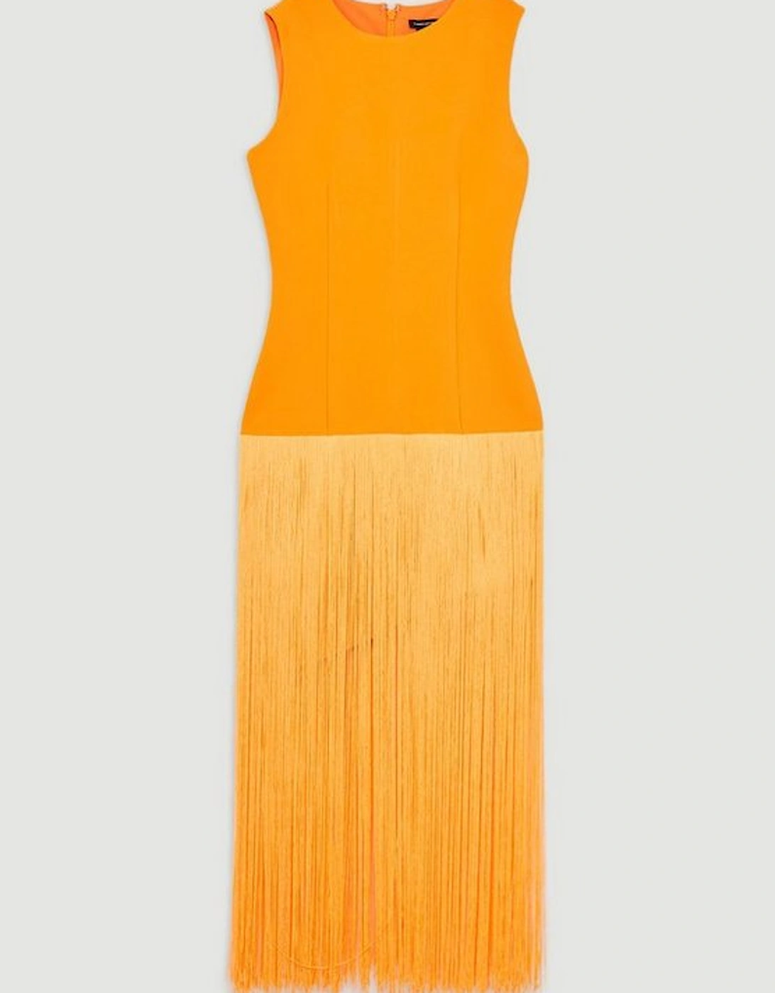 Figure Form Bandage Tassel Hem Knitted Dress