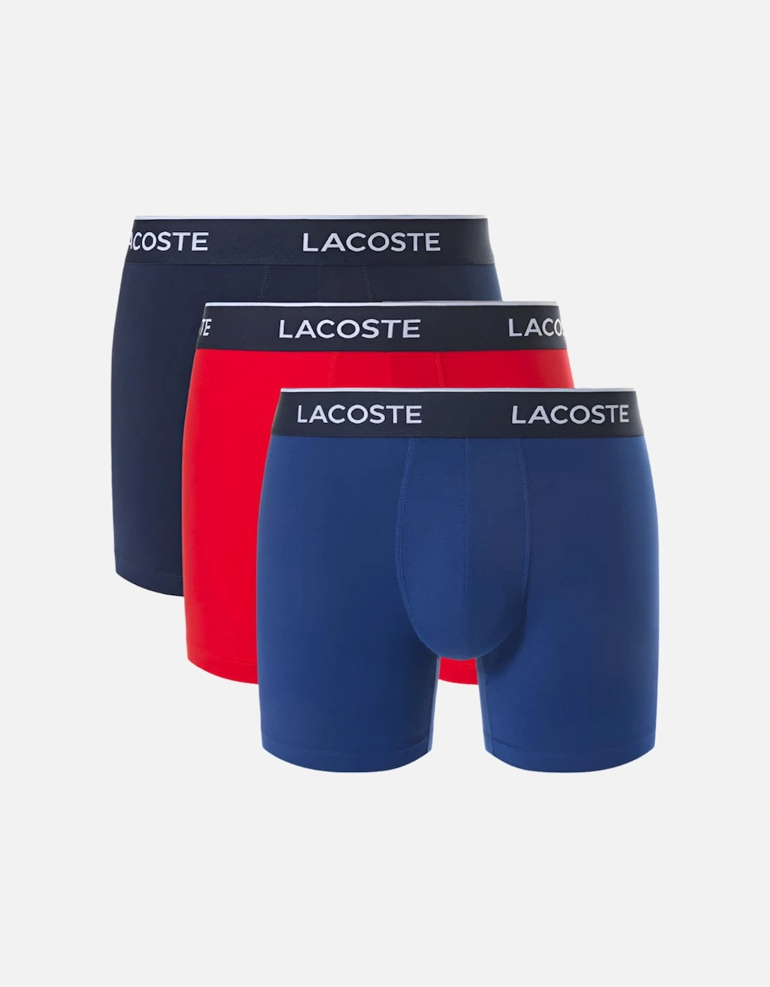 3-Pack Stretch Cotton Boxer Briefs, Navy/Blue/Red, 2 of 1