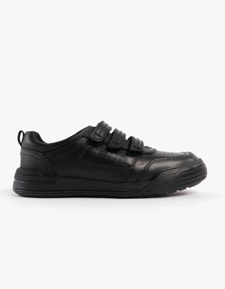SCOTT Boys Leather School Shoes Black