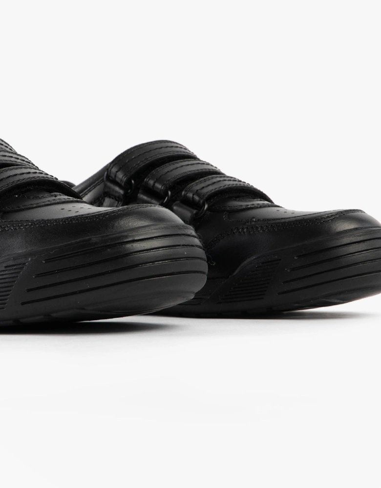 SCOTT Boys Leather School Shoes Black