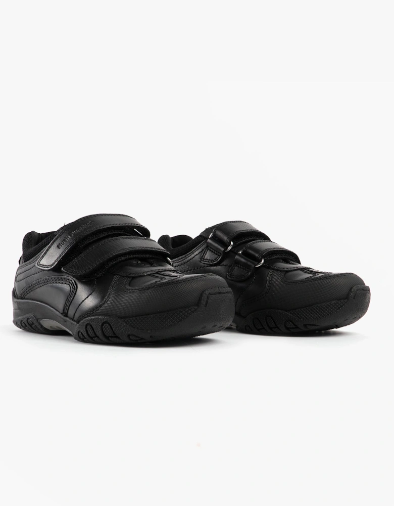 JEZZA 2 Boys Leather School Shoes Black