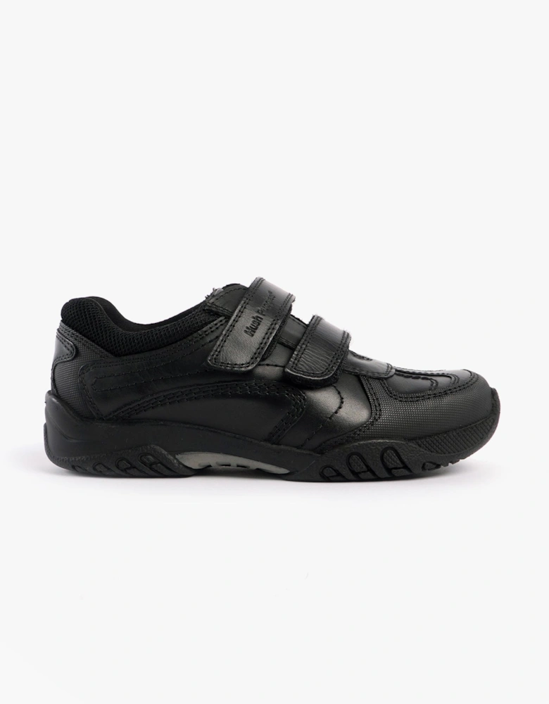 JEZZA 2 Boys Leather School Shoes Black