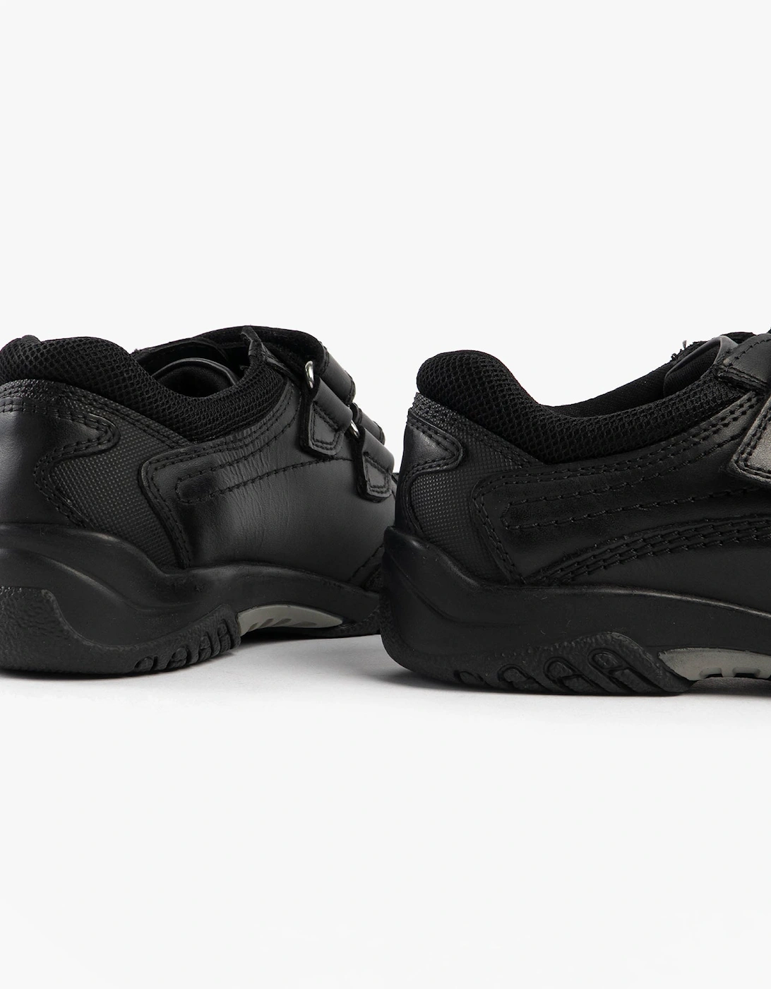 JEZZA 2 Boys Leather School Shoes Black