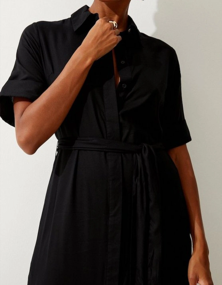 Short Sleeve Viscose Woven Maxi Dress
