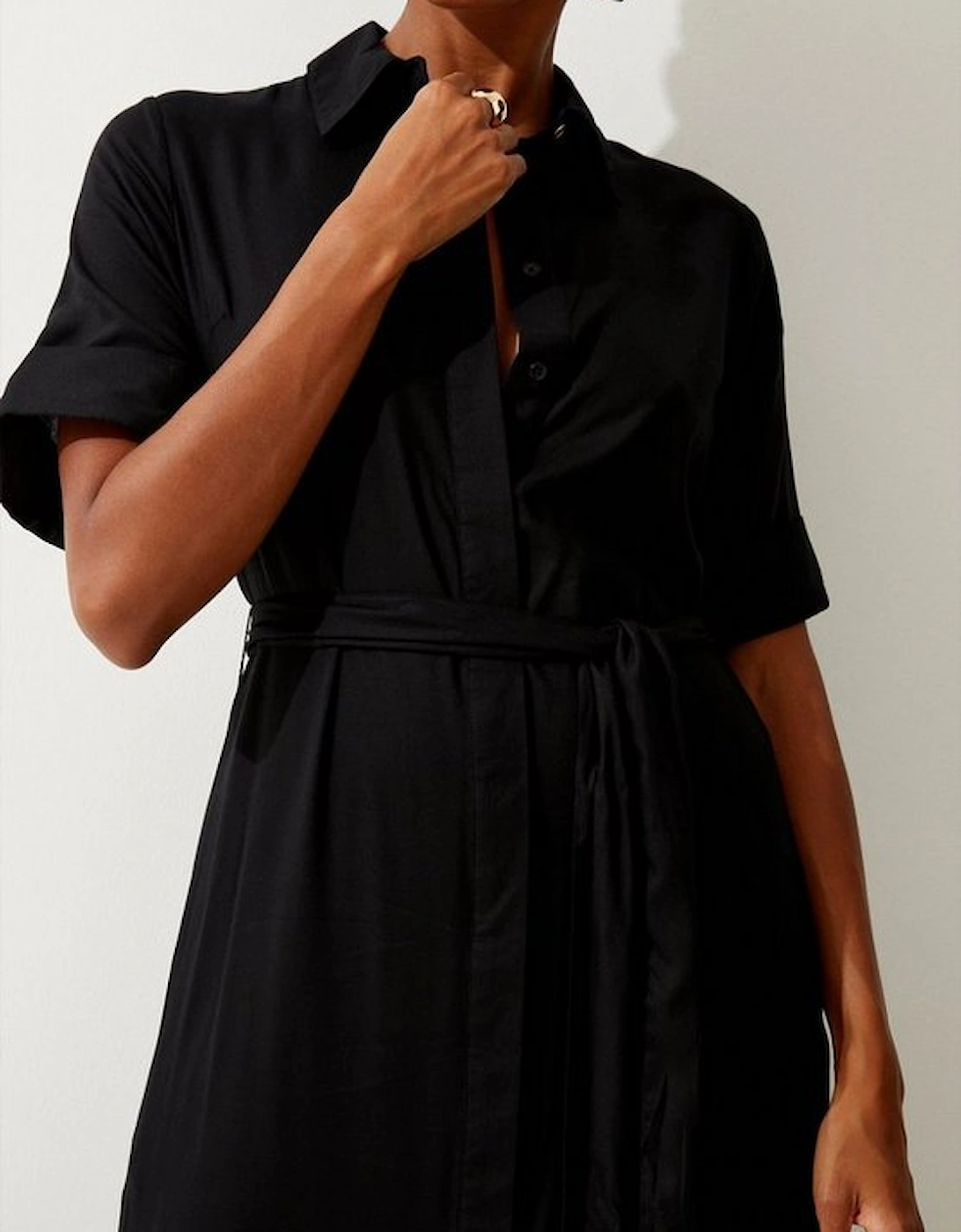 Short Sleeve Viscose Woven Maxi Dress