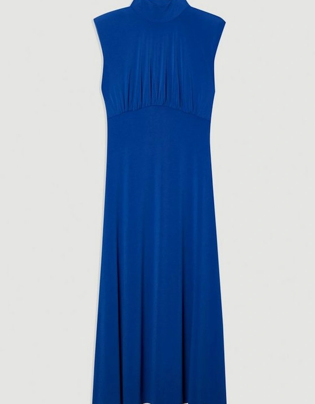 Drapey Crepe Jersey Corset Detail Maxi Dress