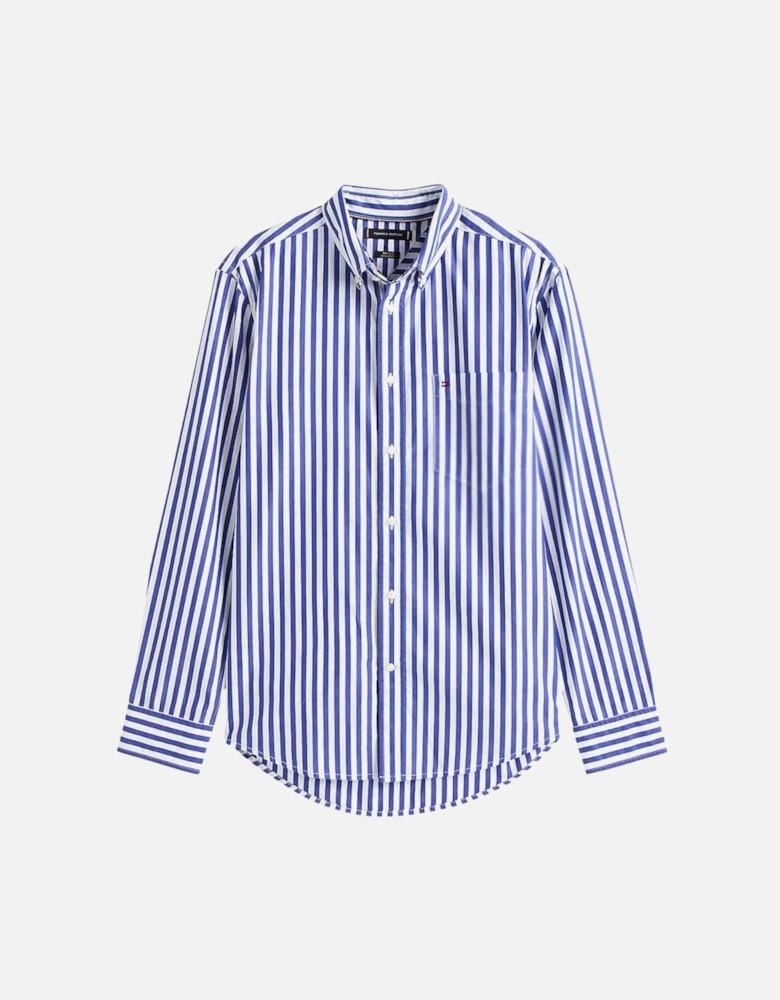 Flex Poplin Bold Stripe Shirt  0A4 Wedge Blue/Stripe
