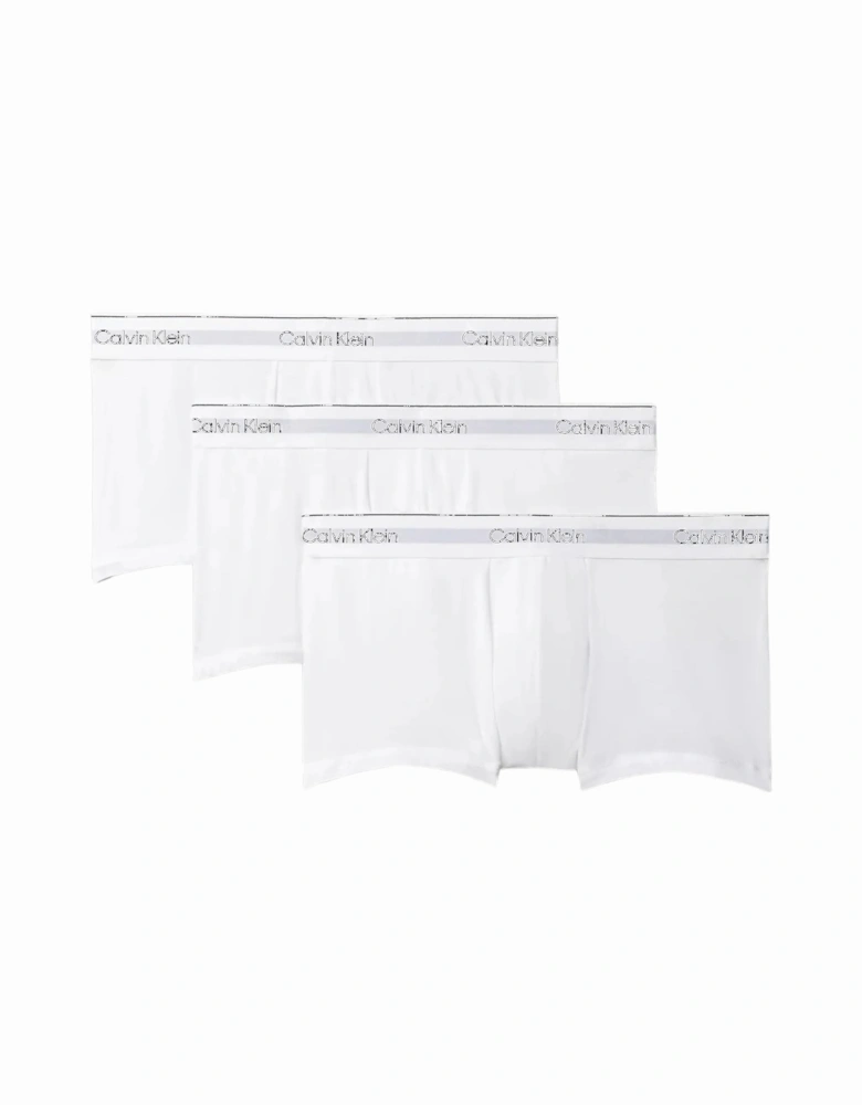 3-Pack Icon Cotton Stretch Low-Rise Boxer Trunks, All White