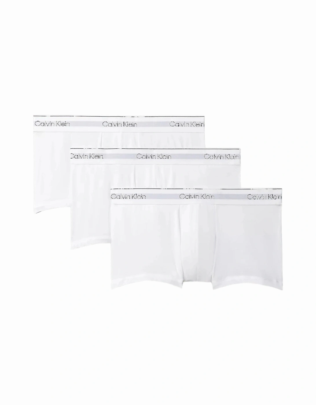 3-Pack Icon Cotton Stretch Low-Rise Boxer Trunks, All White, 7 of 6