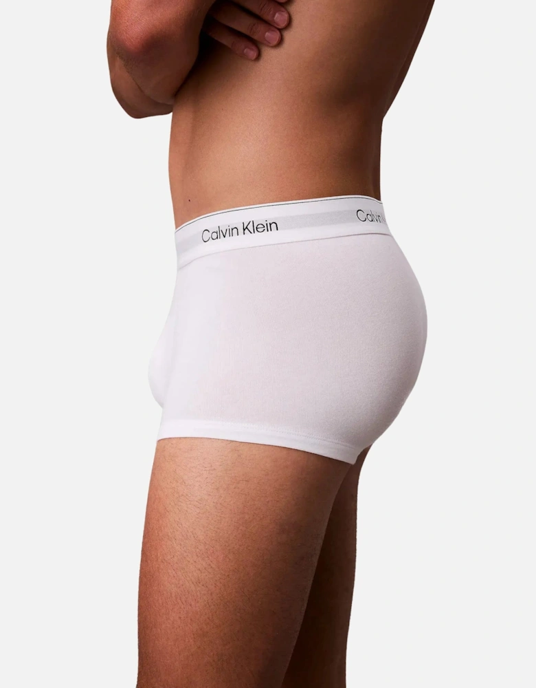 3-Pack Icon Cotton Stretch Low-Rise Boxer Trunks, All White