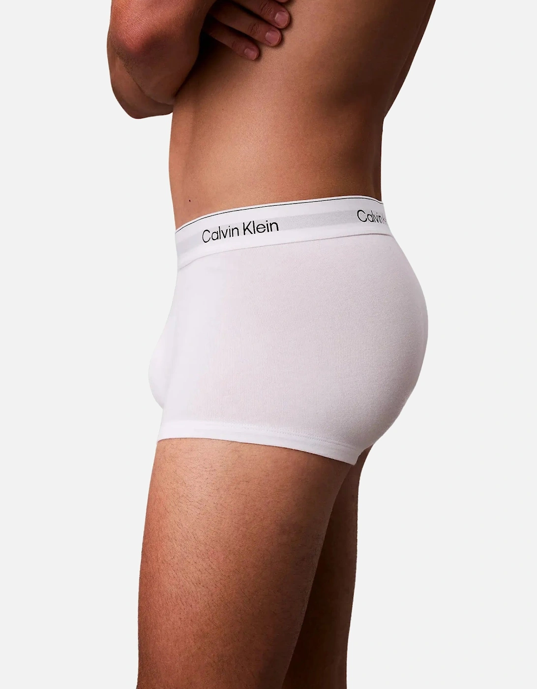3-Pack Icon Cotton Stretch Low-Rise Boxer Trunks, All White