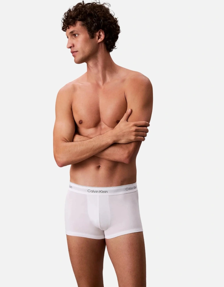 3-Pack Icon Cotton Stretch Low-Rise Boxer Trunks, All White