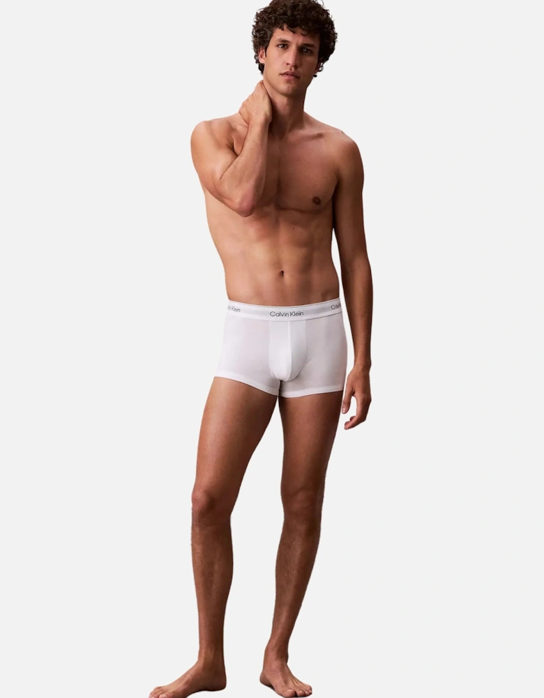3-Pack Icon Cotton Stretch Low-Rise Boxer Trunks, All White