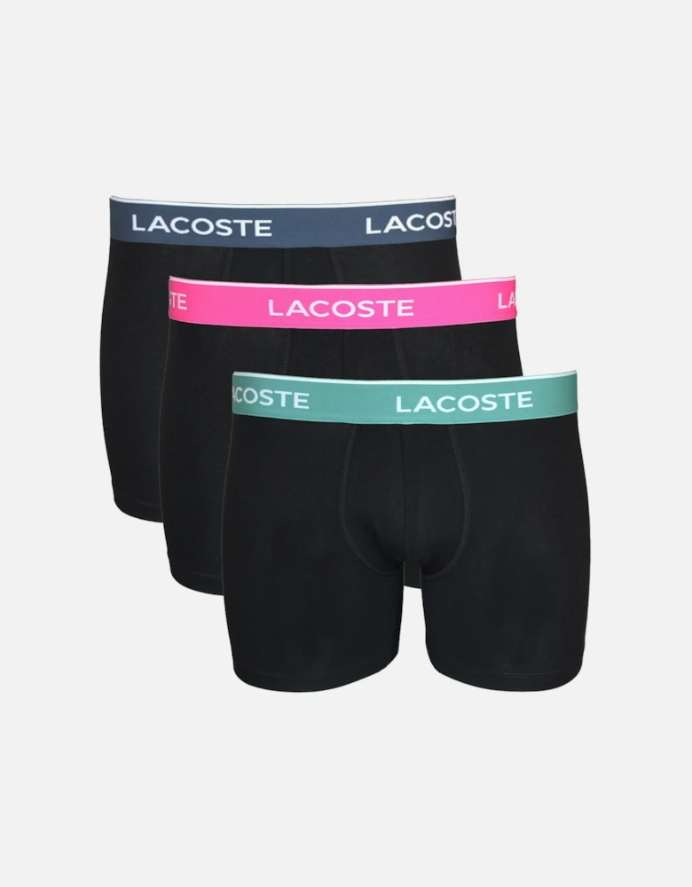 3-Pack Stretch Cotton Boxer Briefs, Black/Falcon/Spruce/Malva