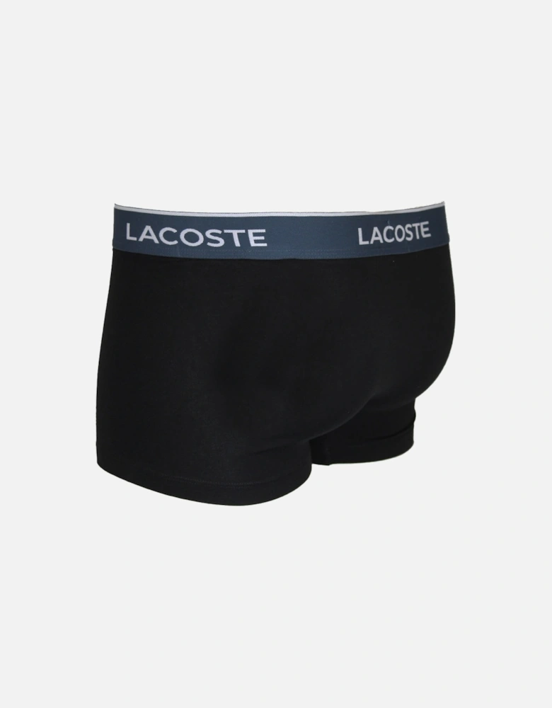 3-Pack Stretch Cotton Logo Waist Boxer Trunks, Black/Falcon/Spruce/Malva