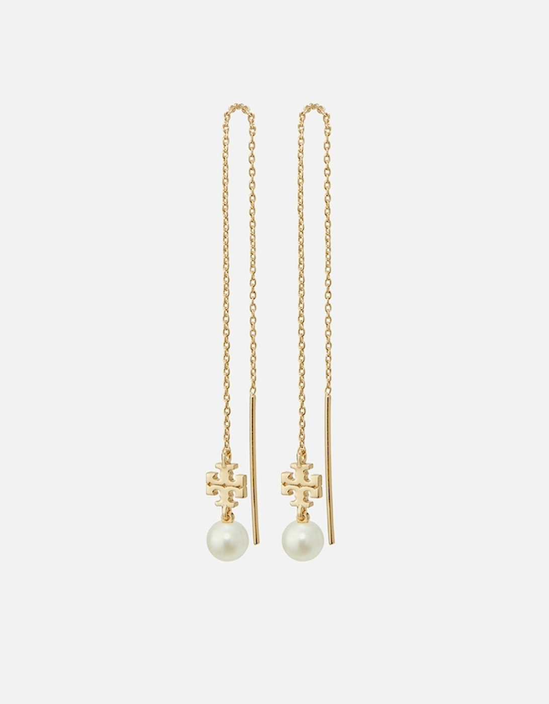 Kira Pearl Threader 18k Gold-Plated Earrings, 2 of 1