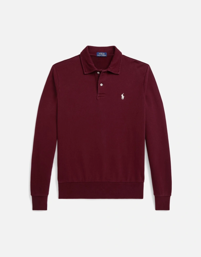 Ralph Lauren Loopback Fleece Collared Sweatshirt - Classic Wine