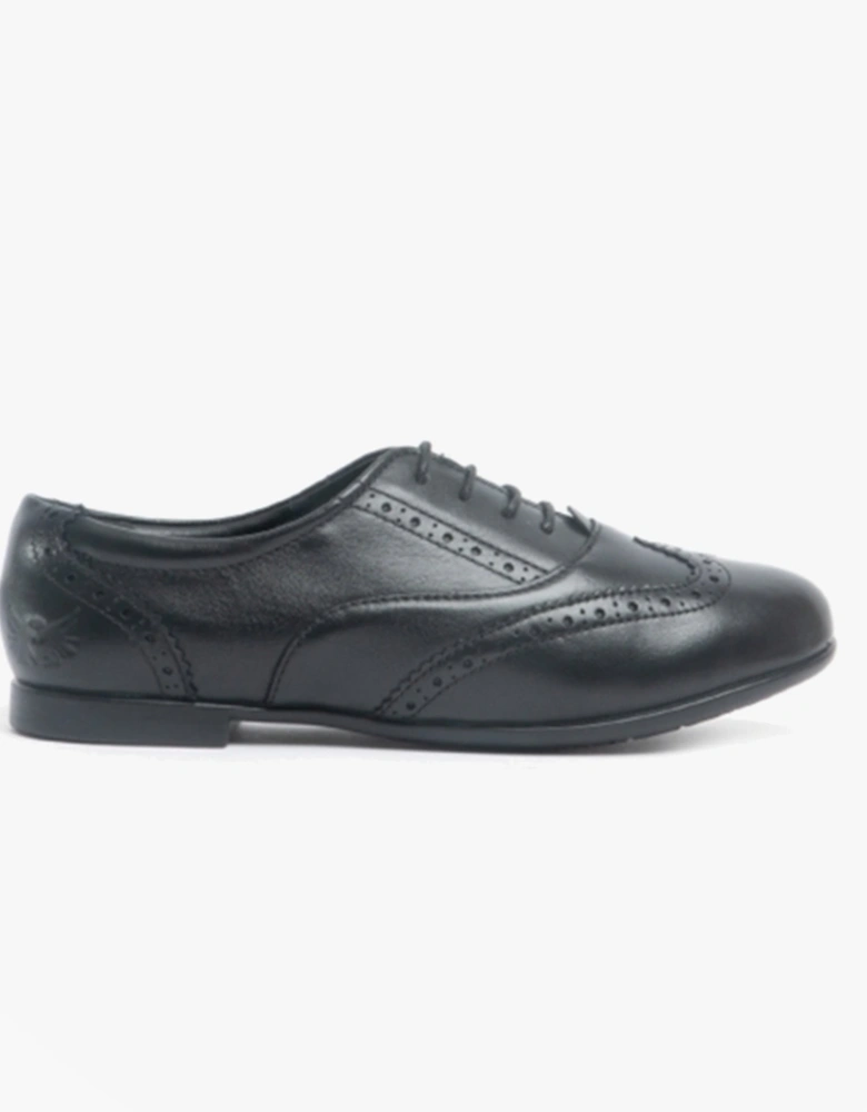MATILDA Girls Leather Brogue School Shoes Black