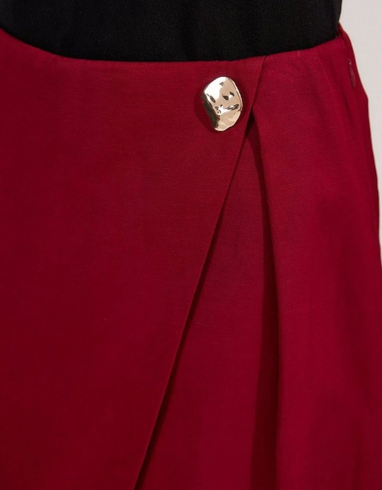 Viscose Linen Tailored Wrap Skort