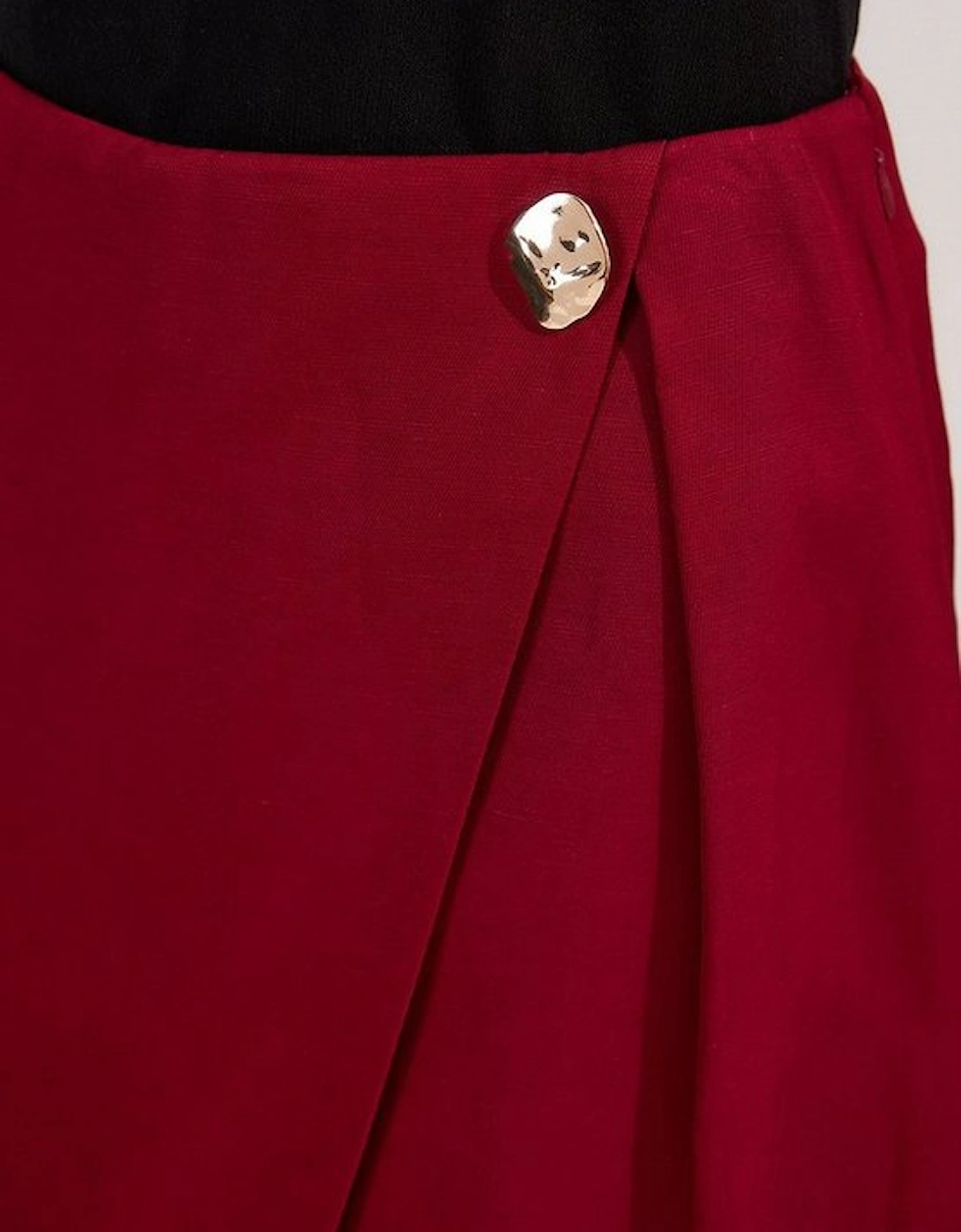 Viscose Linen Tailored Wrap Skort