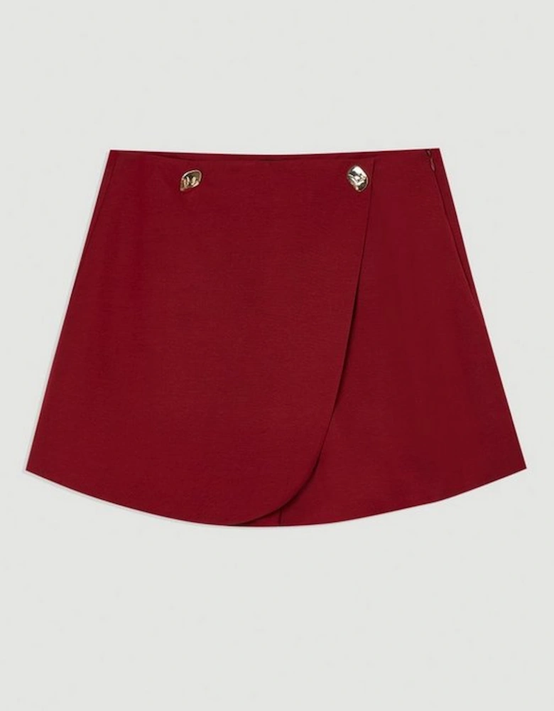 Viscose Linen Tailored Wrap Skort