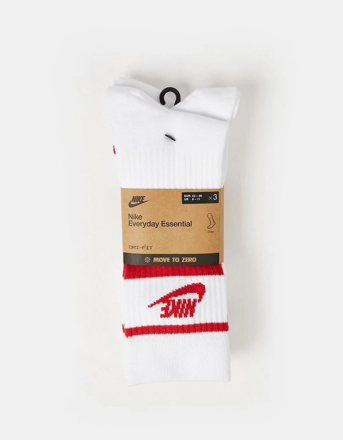 Men's 3 Pair Crew Socks White/Red