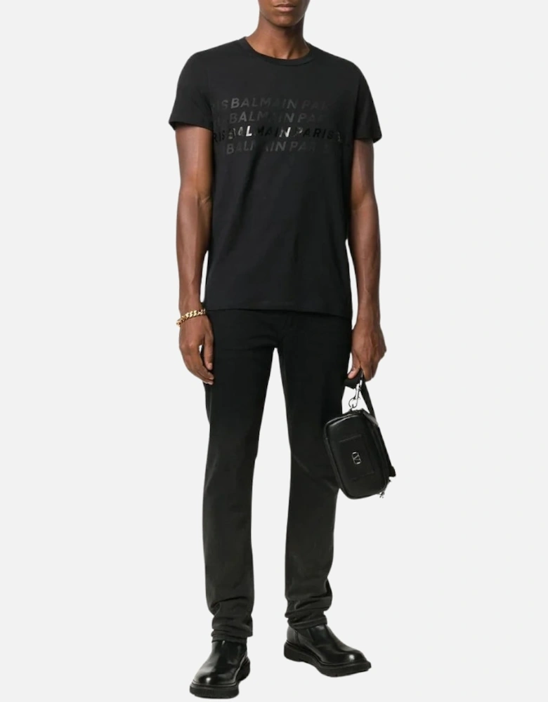 Paris Multi Logo Black T-Shirt