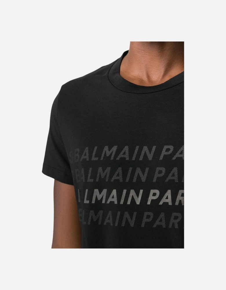 Paris Multi Logo Black T-Shirt